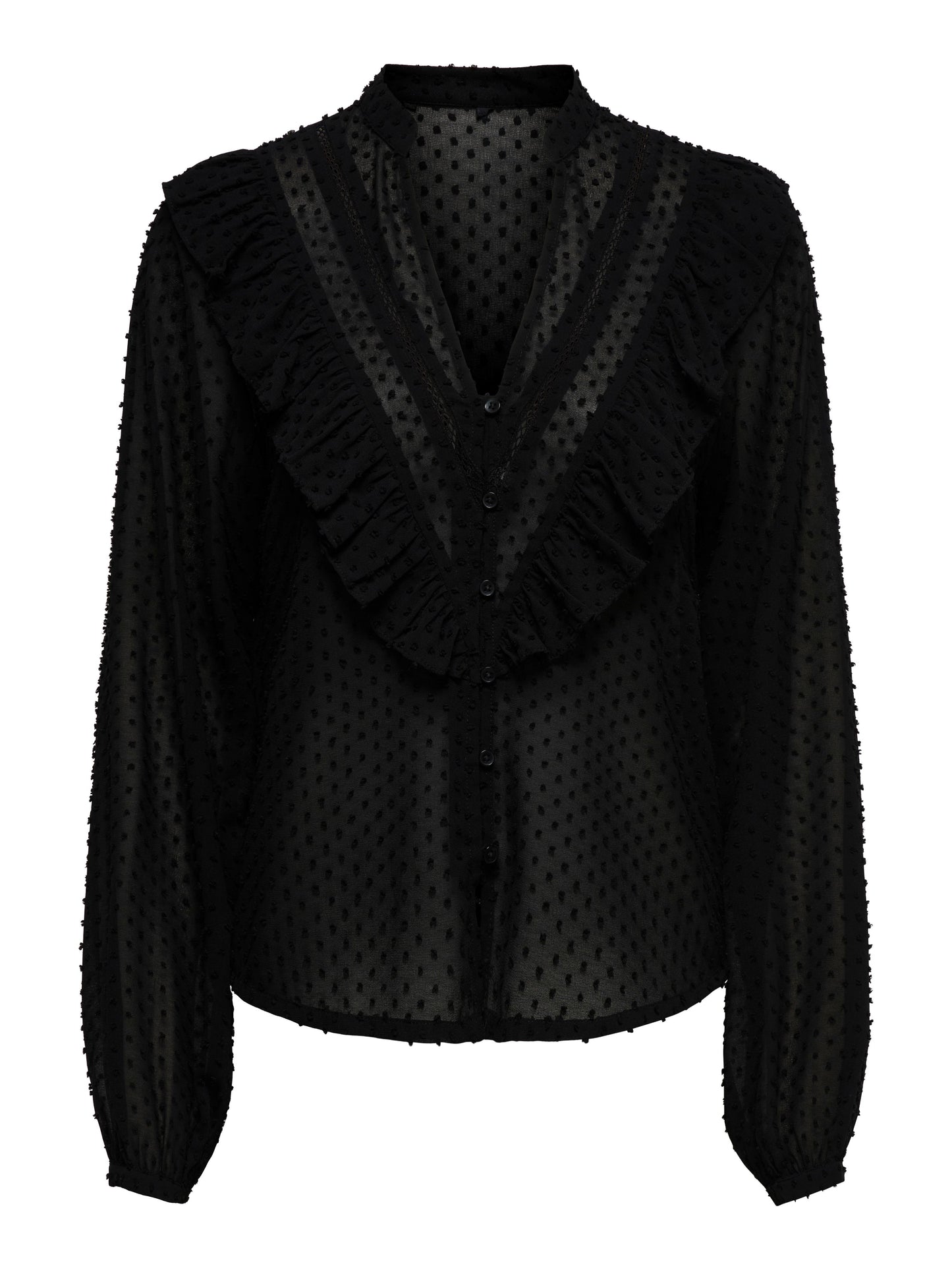 Sheer frill blouse