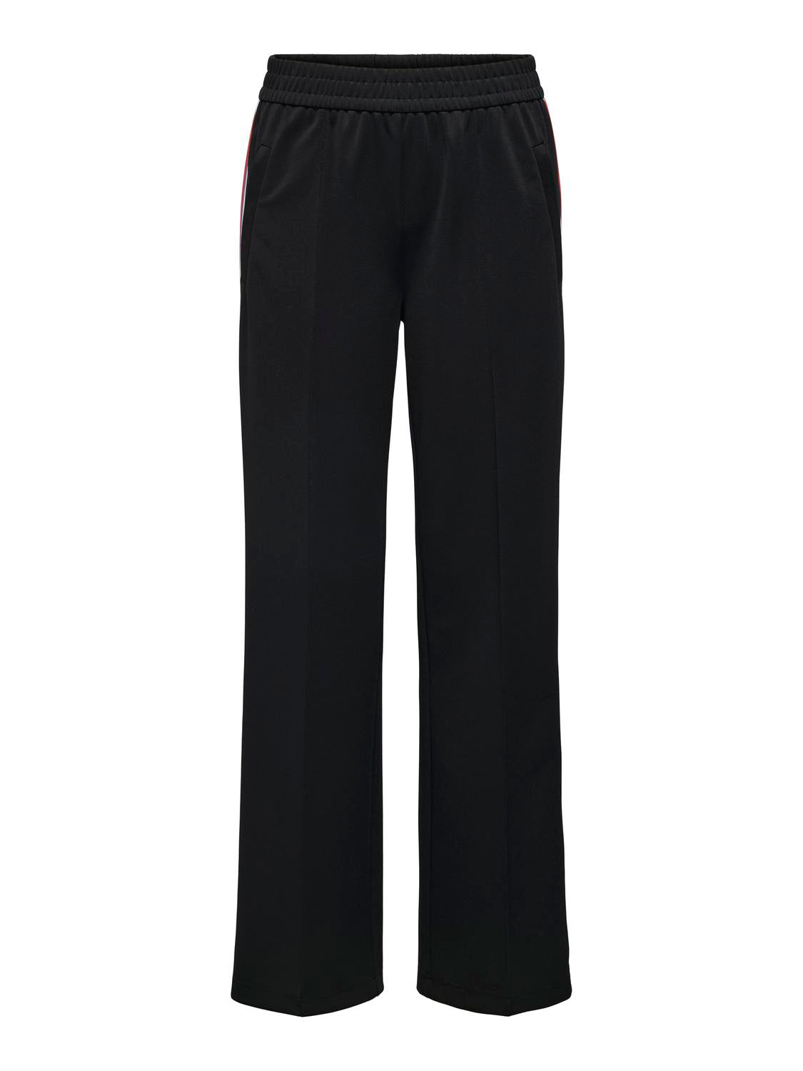 Black side stripe casual trousers