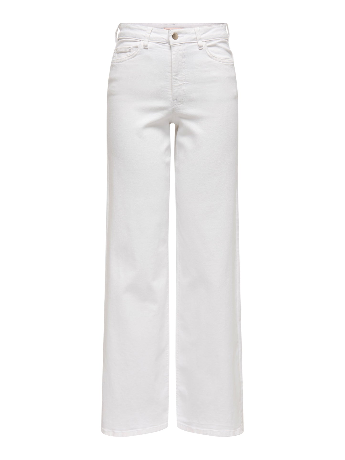 High Waisted Wide Leg Jeans - White Colour