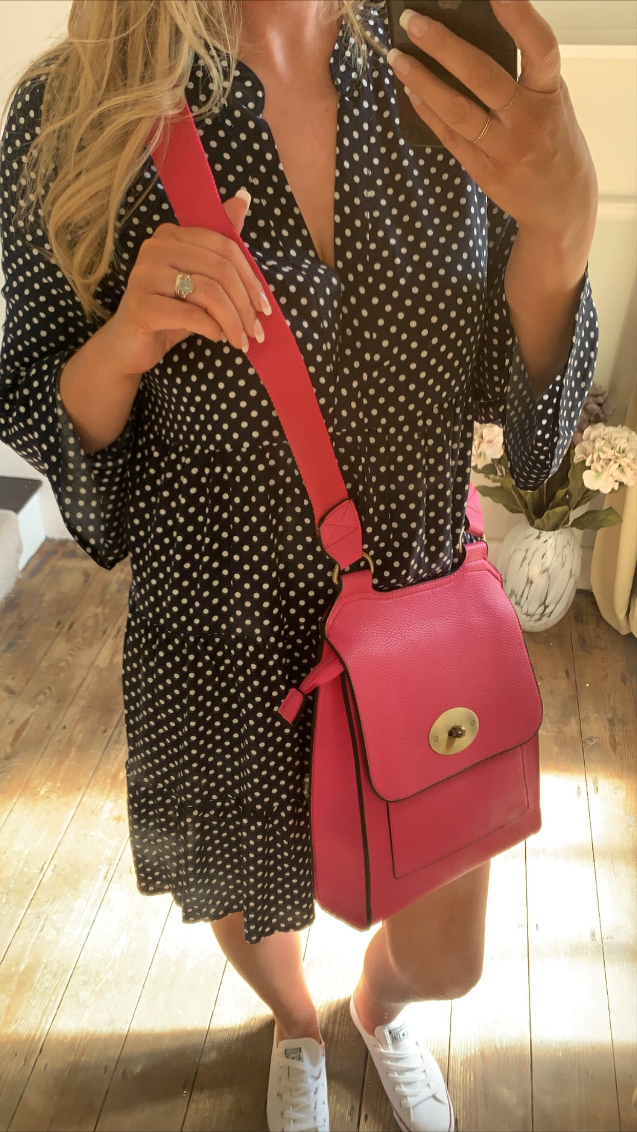 Fuchsia Pink cross over shoulder bag