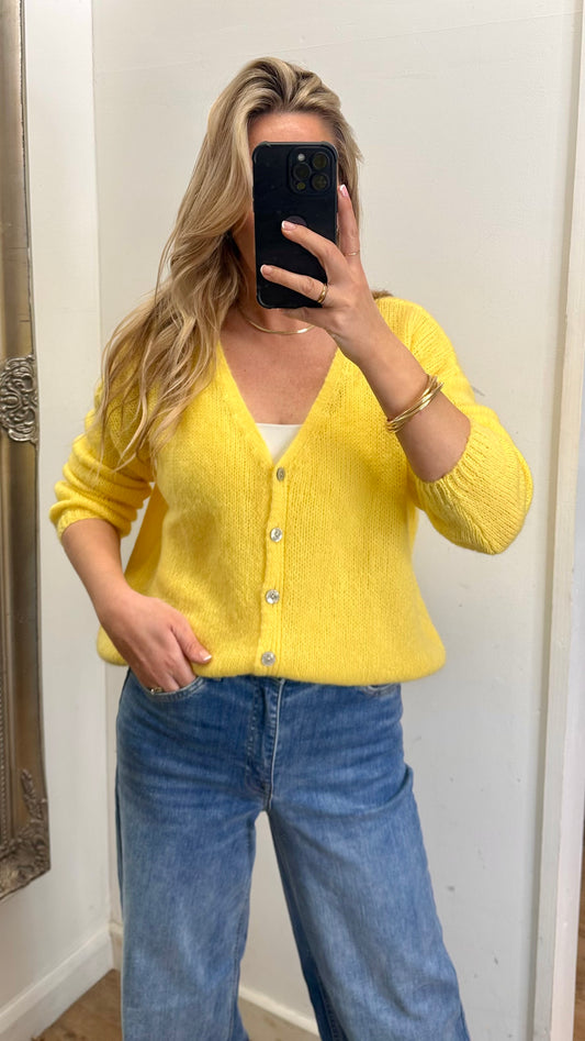Mohair Cardigan - Yellow Colour