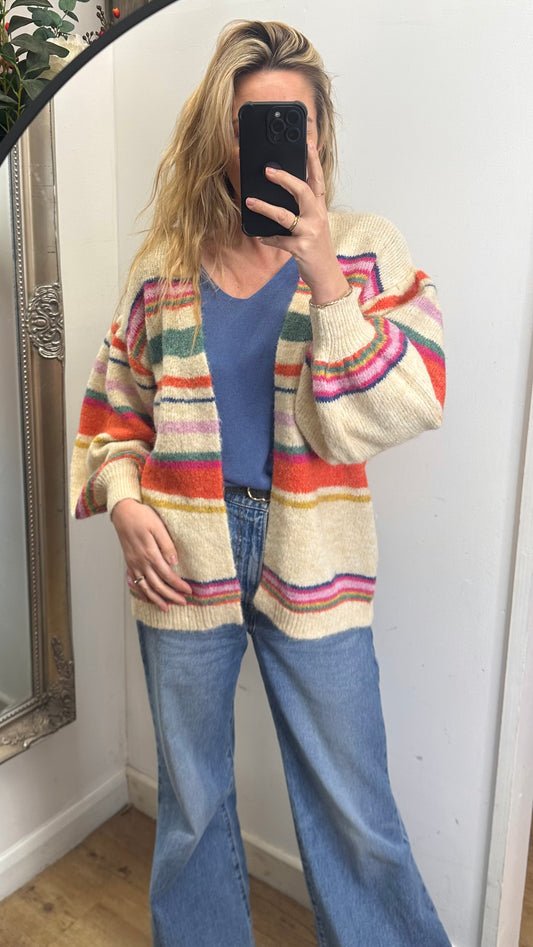 Multicoloured Stripe Cardigan