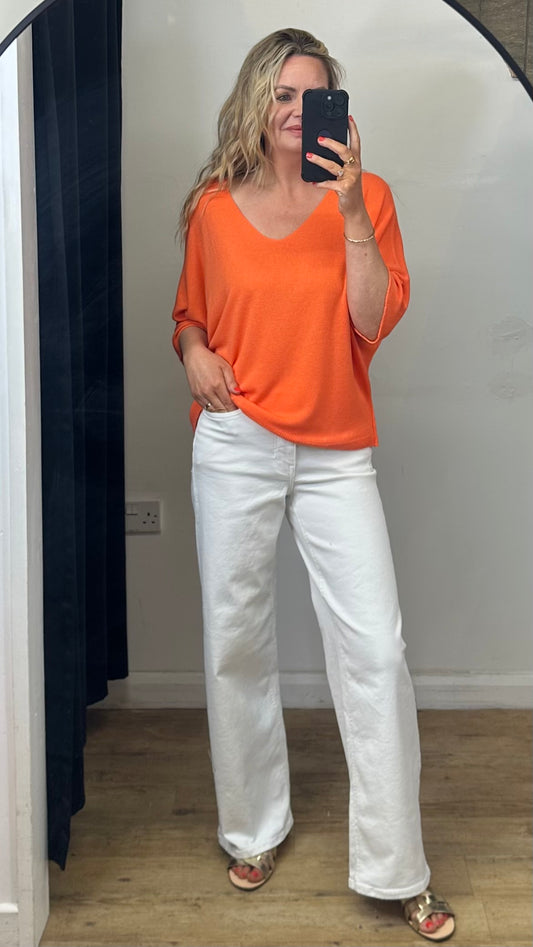 Orange Fine Knit Top