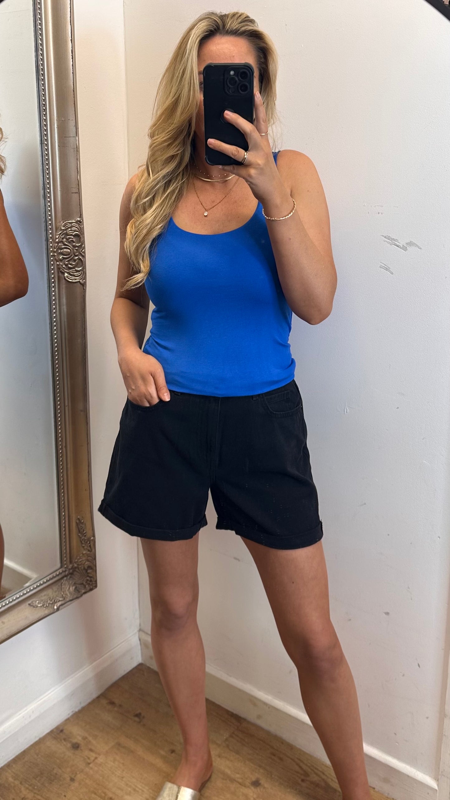 Denim Shorts - Black