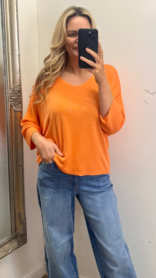 Orange Fine Knit Top
