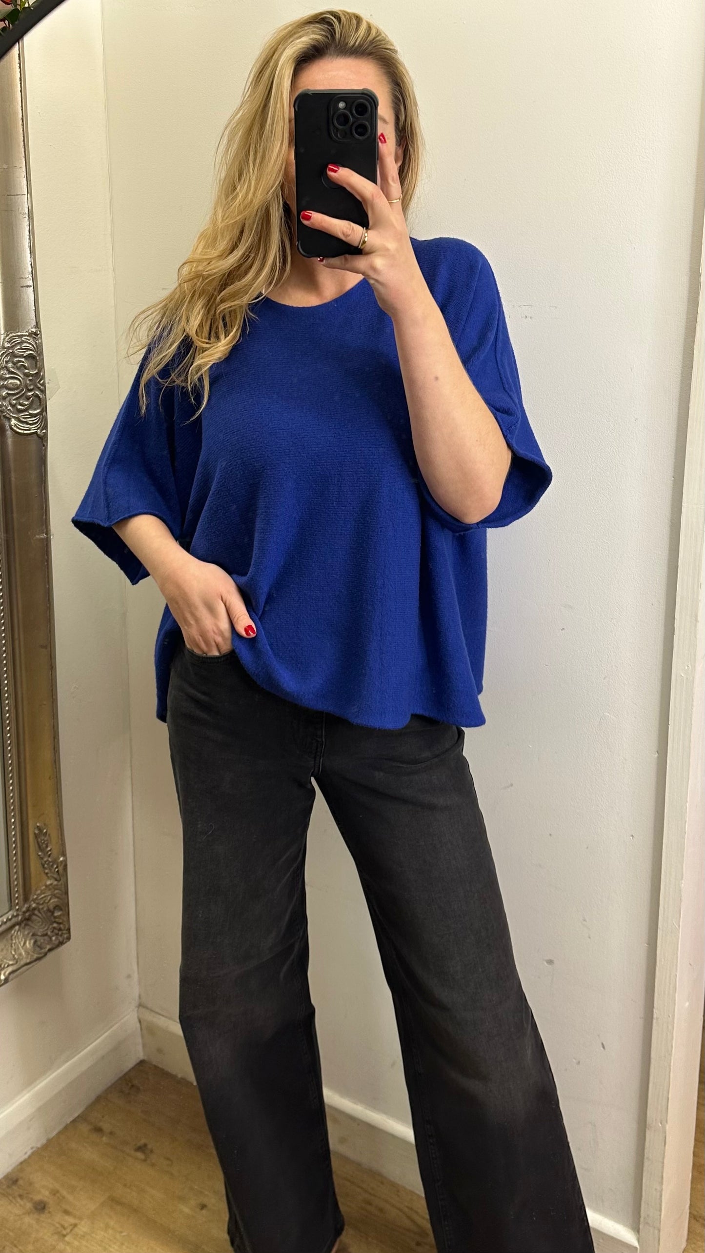 Short Sleeve Knit - Blue Colour