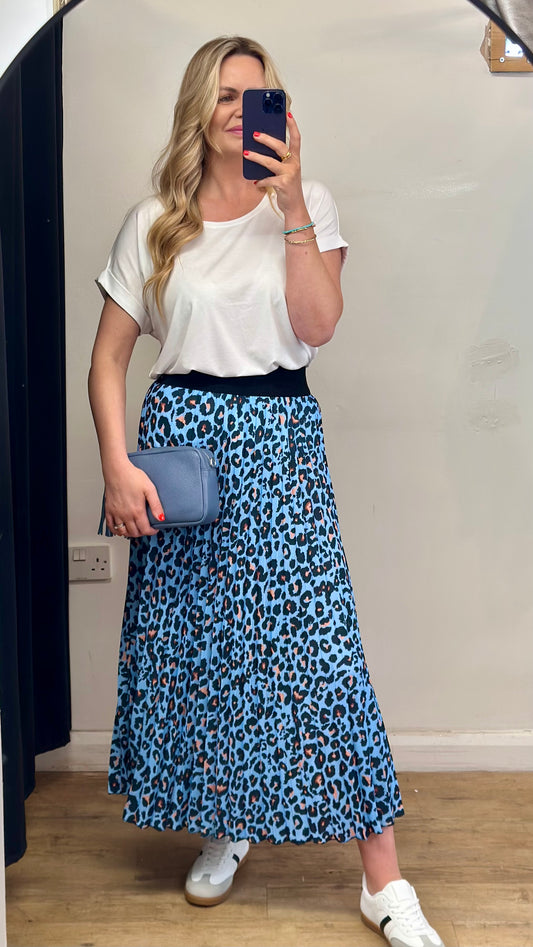 Baby Blue animal print skirt