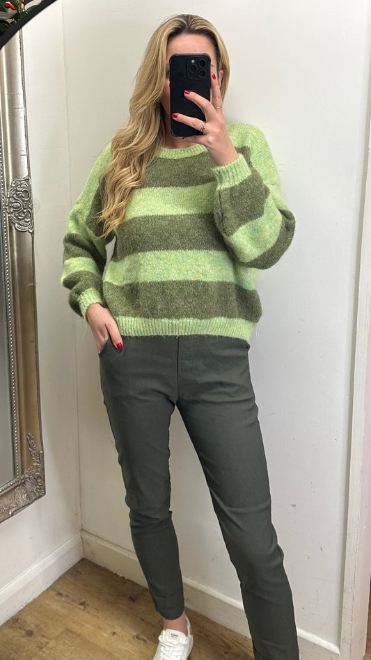 Khaki Stretch trousers