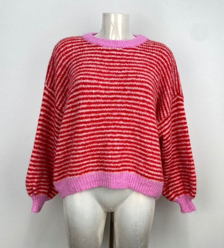Red / Pink Stripe Knit