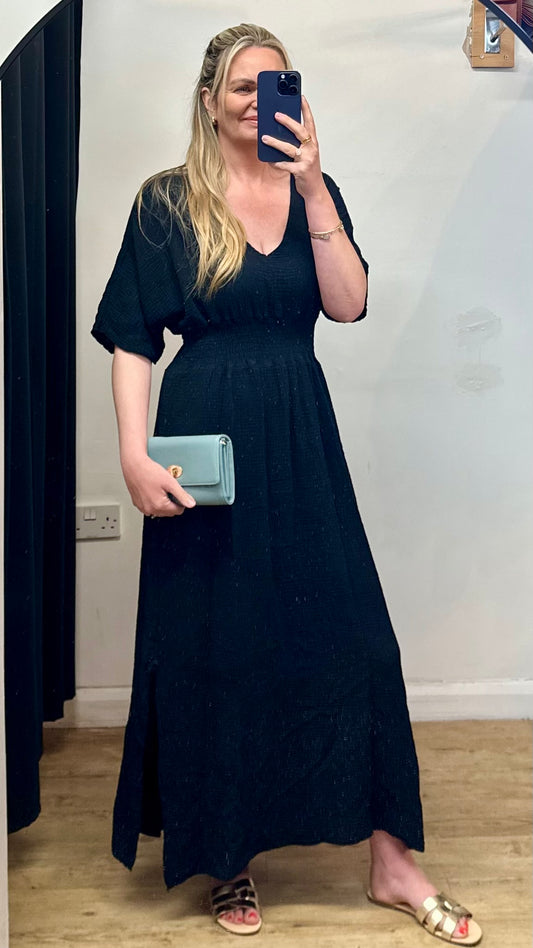 Black cheesecloth maxi dress
