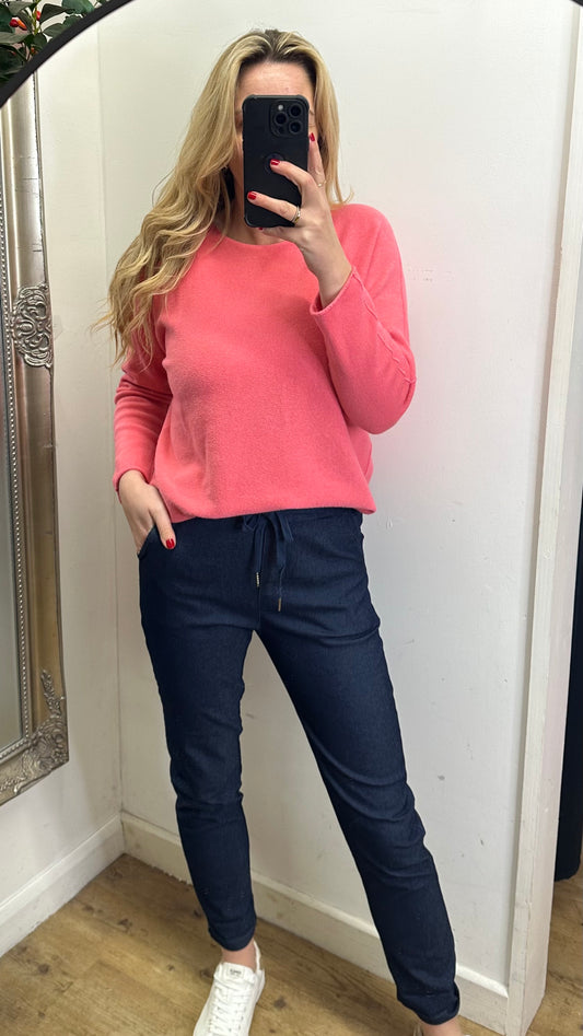 Dark Denim Stretch Trousers