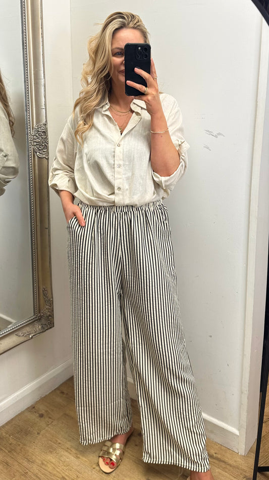 Stripe Trousers - Black Colour