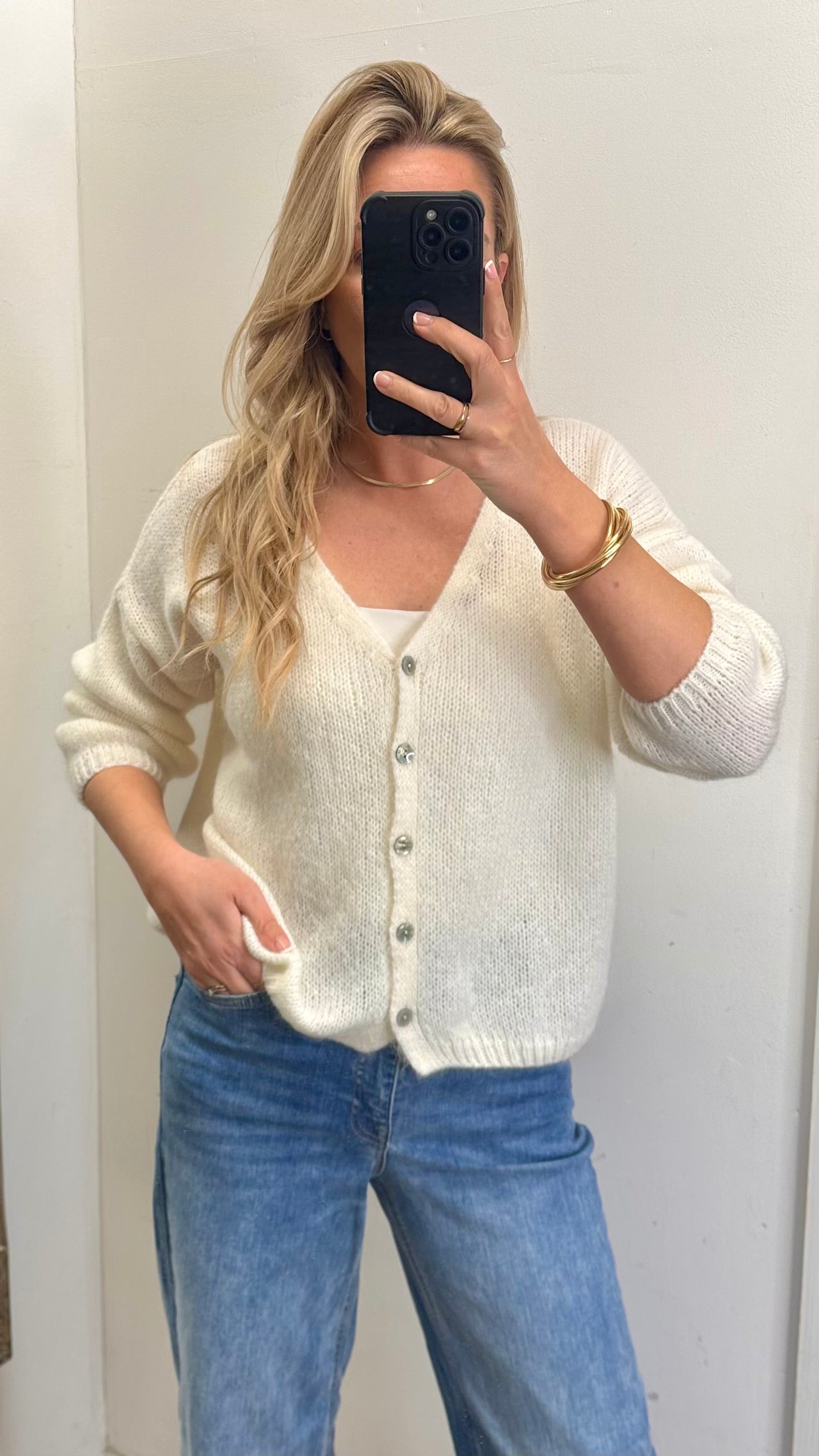 Mohair Cardigan - White Colour