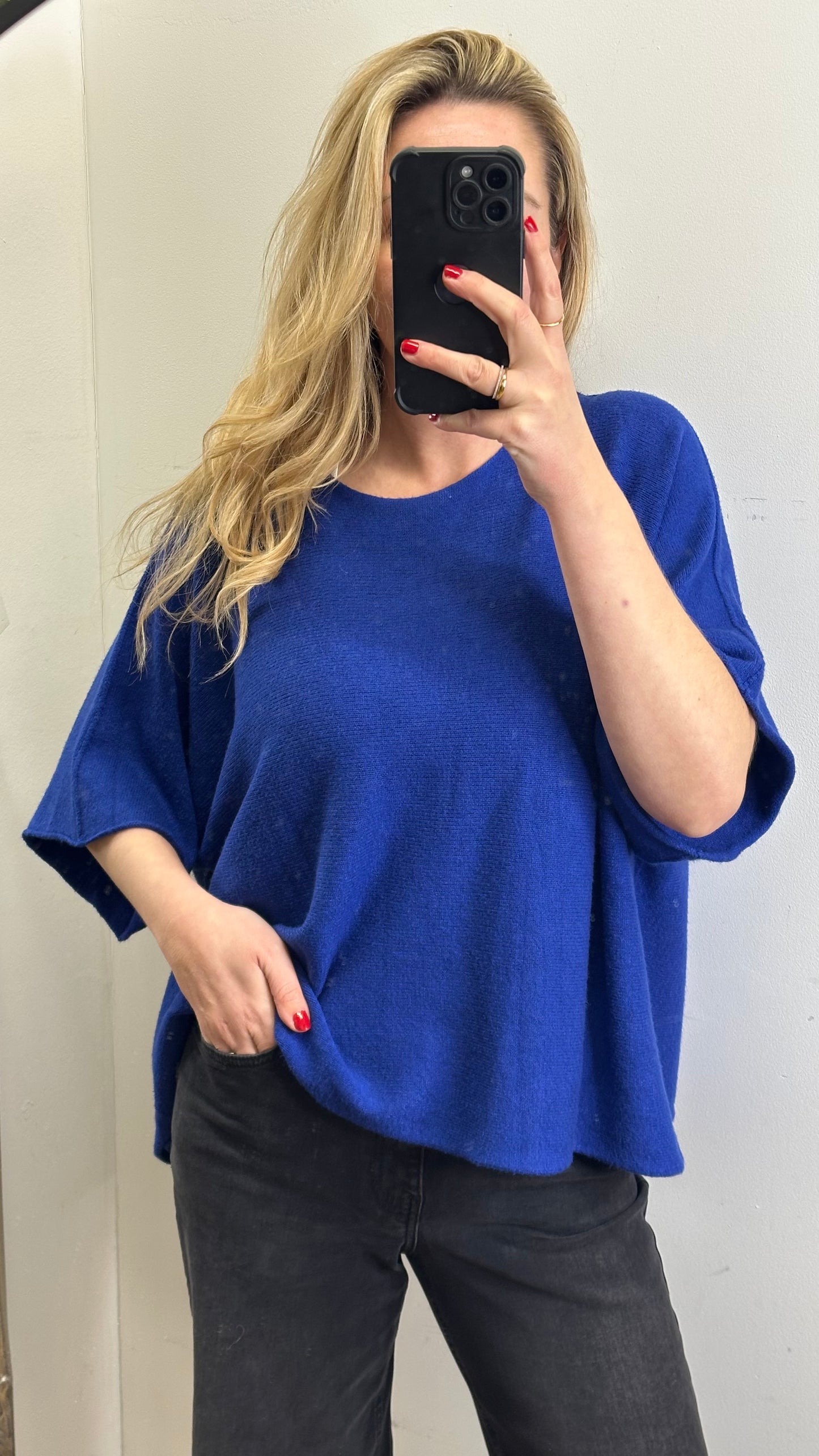 Short Sleeve Knit - Blue Colour