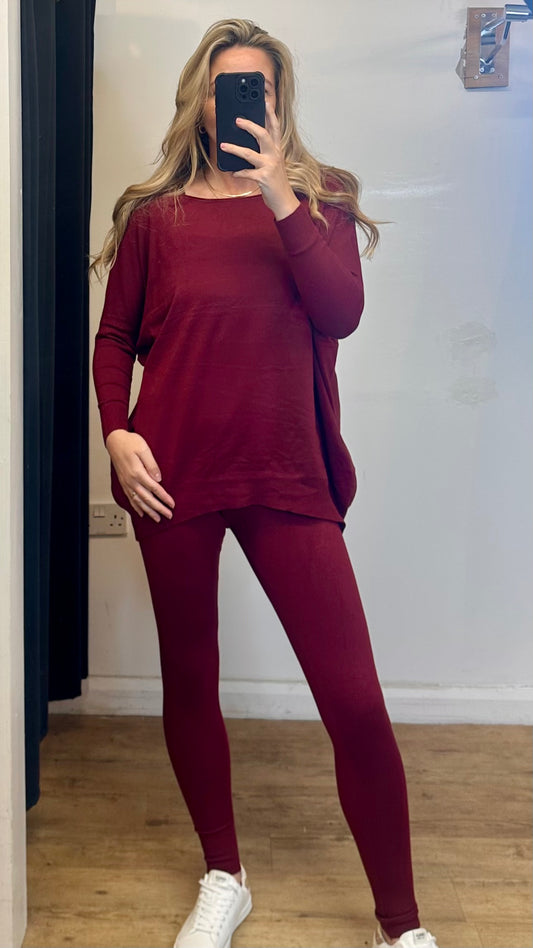 Burgundy loungewear set