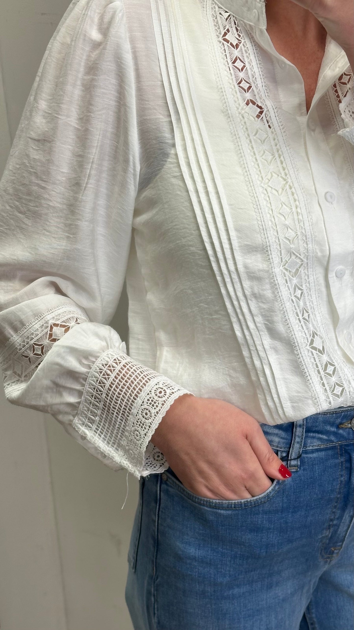White embroidered shirt