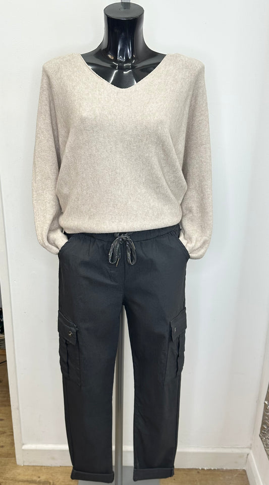 Charcoal cargo trousers