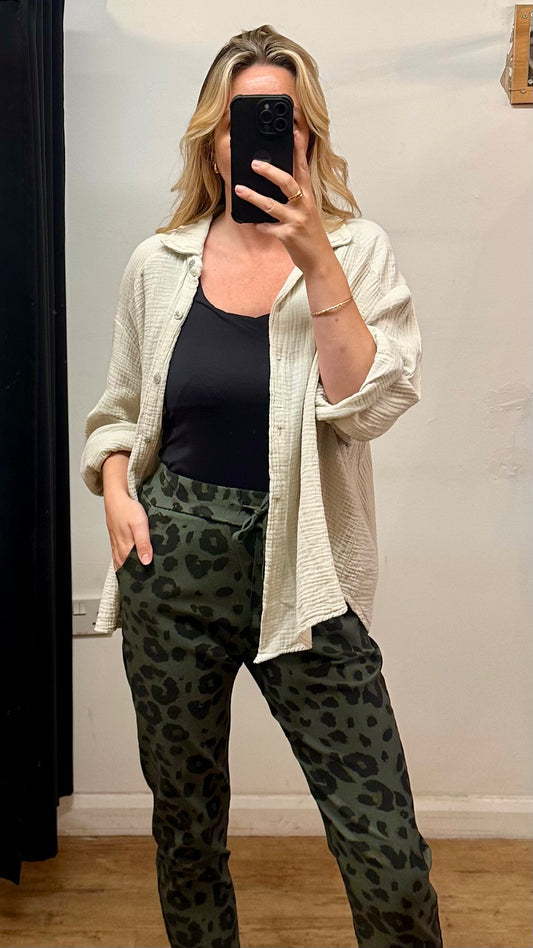 Beige cheesecloth shirt