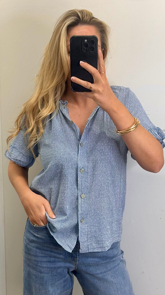 Blue / White Stripe Top