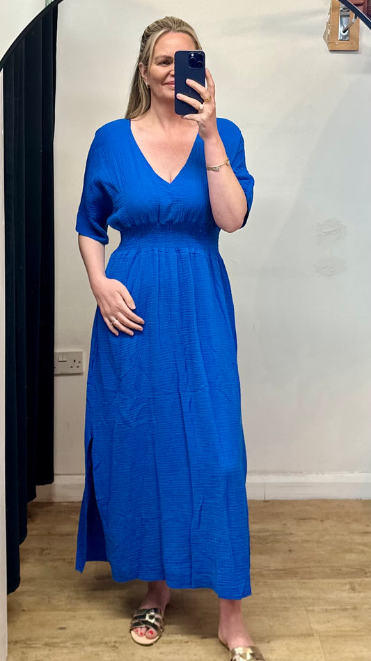 Blue cheesecloth maxi dress
