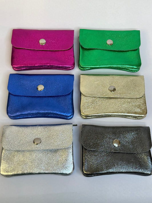 Metallic leather coin purses - Variety of colours