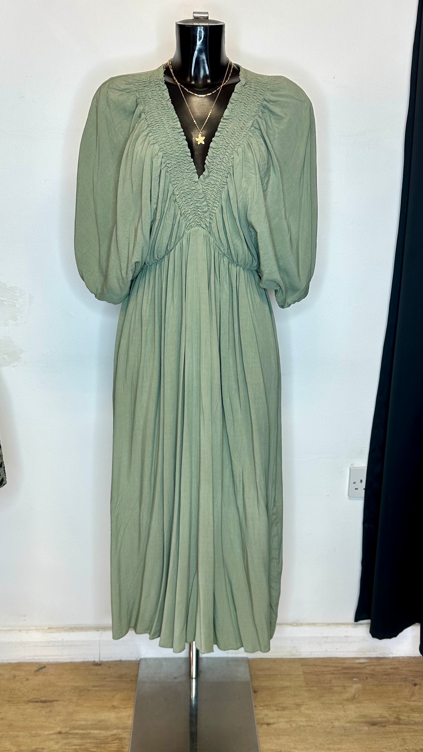 Batwing Sleeve Dress Midi Dress