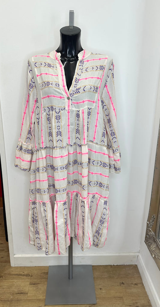 Aztec cotton dress - Pink colour