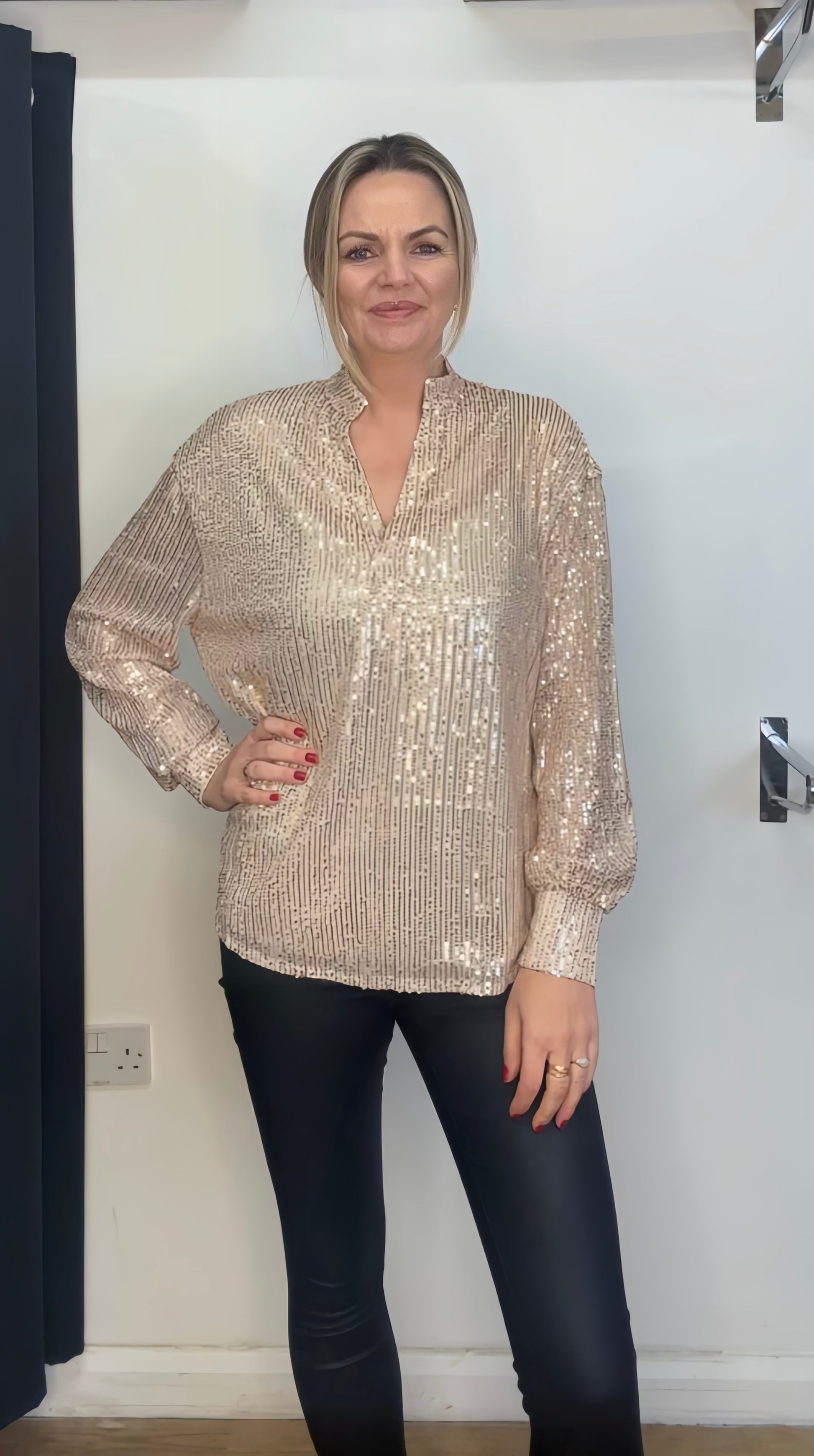 Rose gold sequin top uk sales