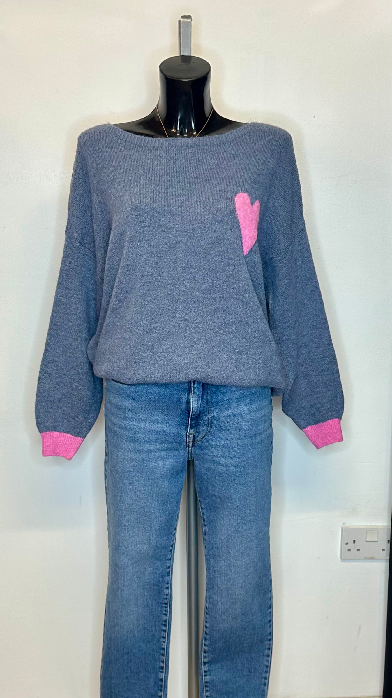 Love Heart Jumper - Blue Colour