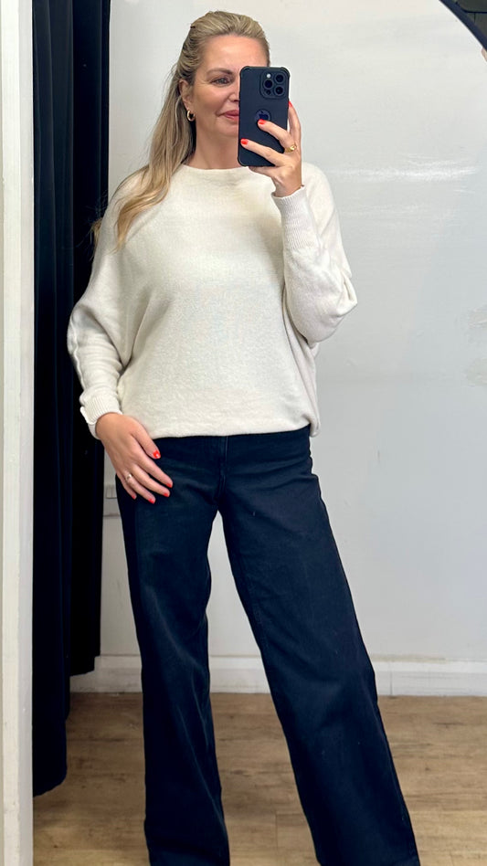Cream batwing jumper