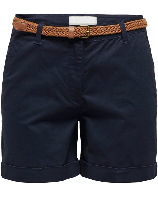 Navy Belted Shorts