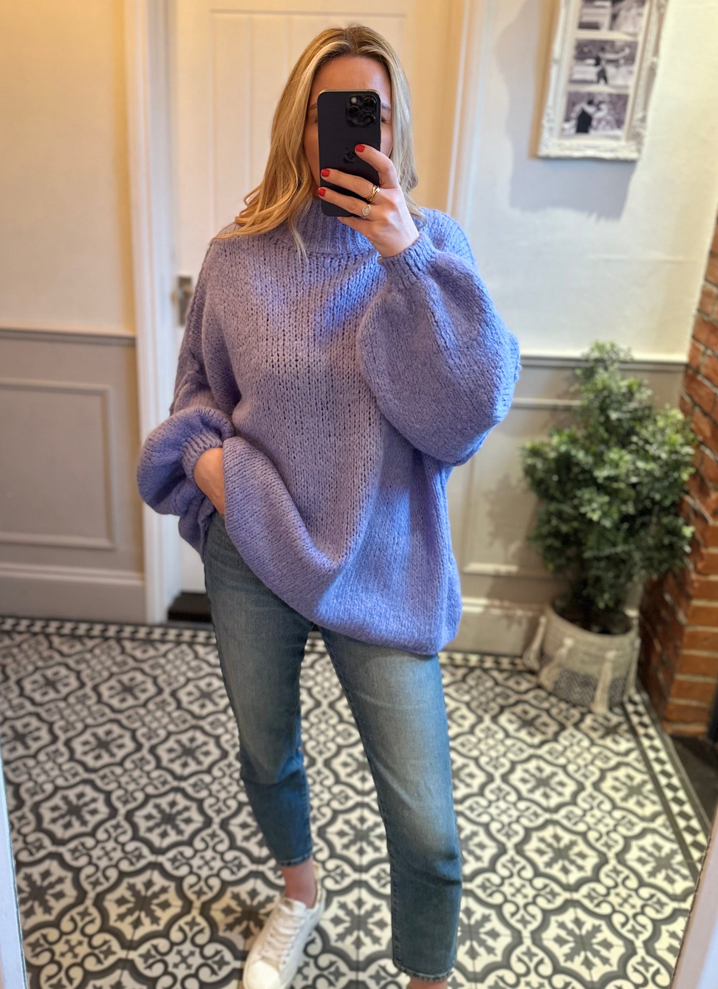 Lilac purple chunky knit jumper