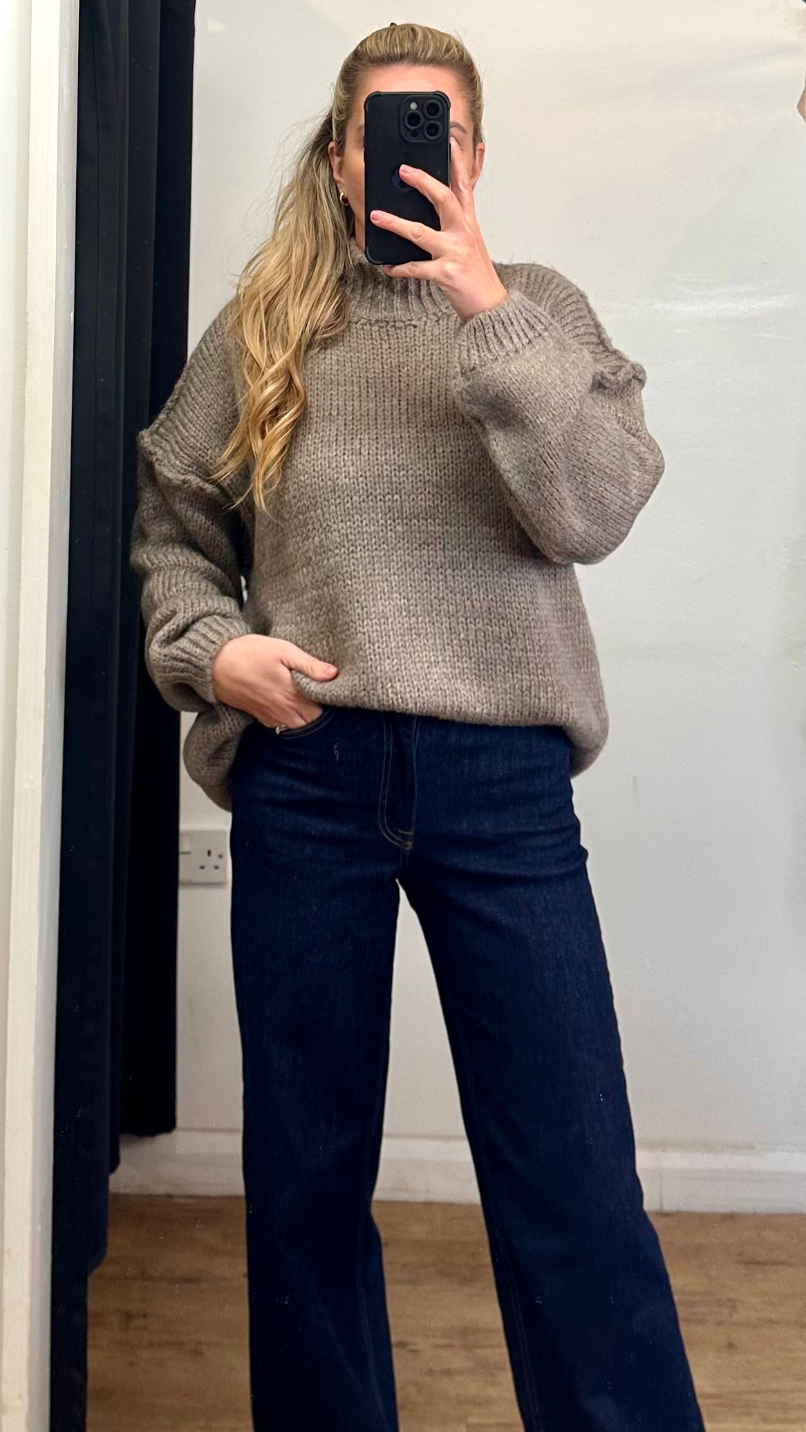 Mocha chunky knit jumper