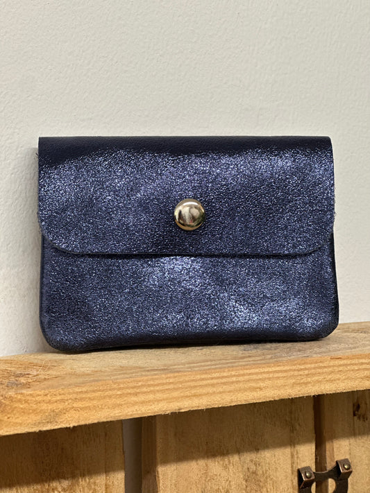 Denim Blue leather coin purse