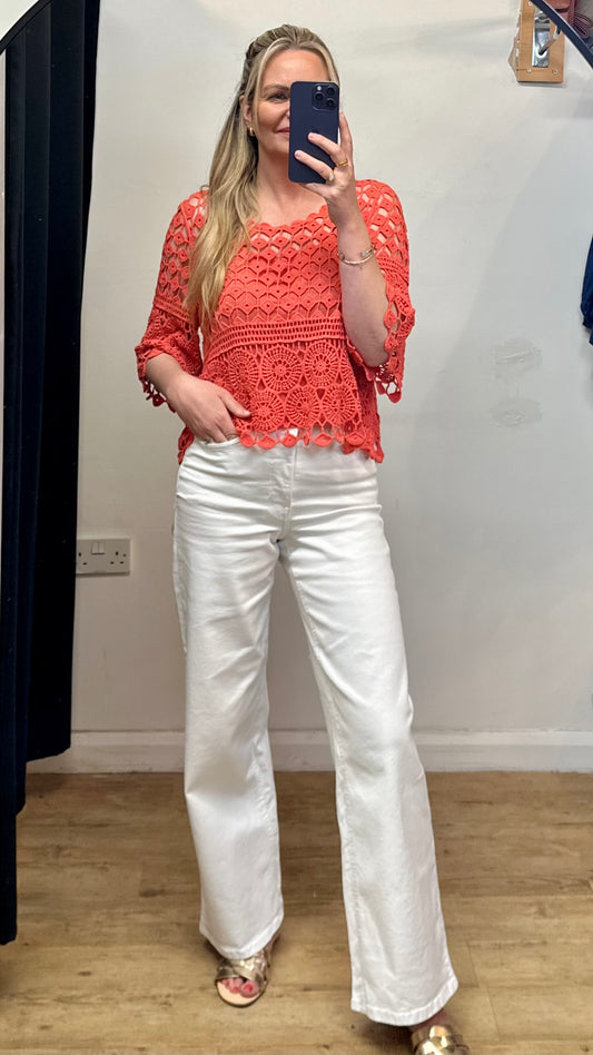 Crochet top - Coral