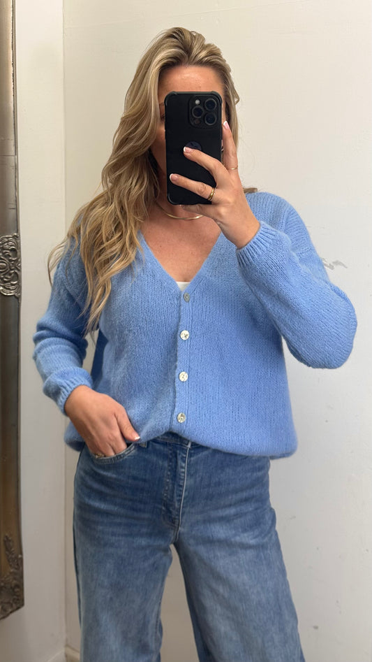 Mohair Cardigan - Blue Colour