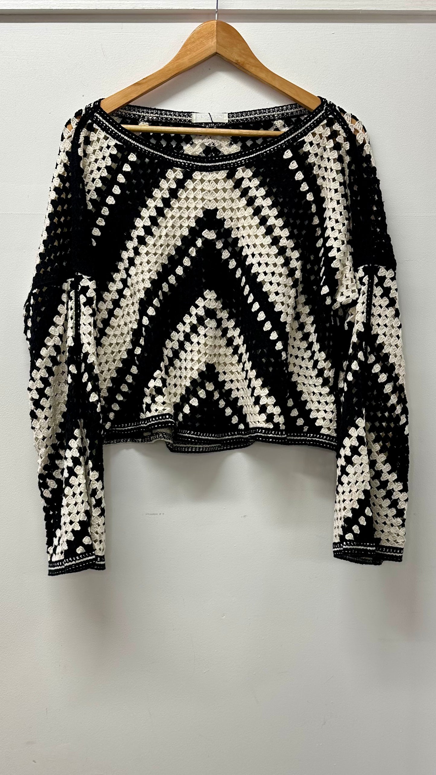 Cream / Black Crochet Top