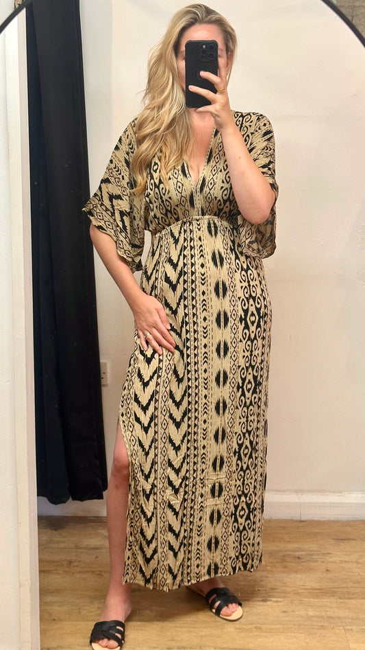 Metallic Aztec Maxi dress