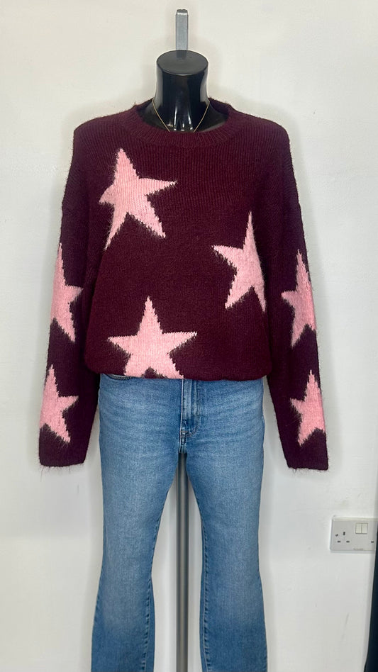 Star Knit - Wine / Pink