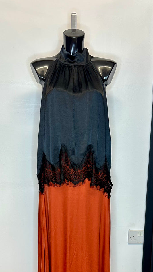 Halter neck Satin Top - Black Colour