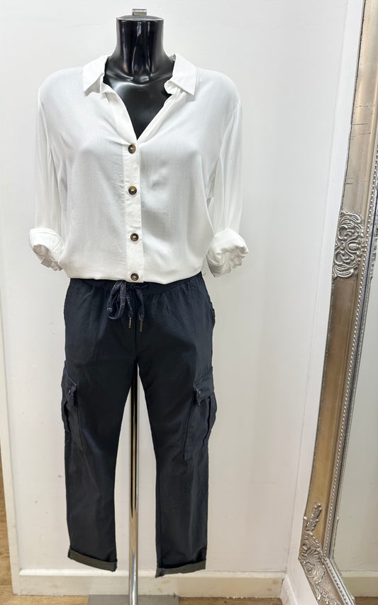 Navy cargo trousers
