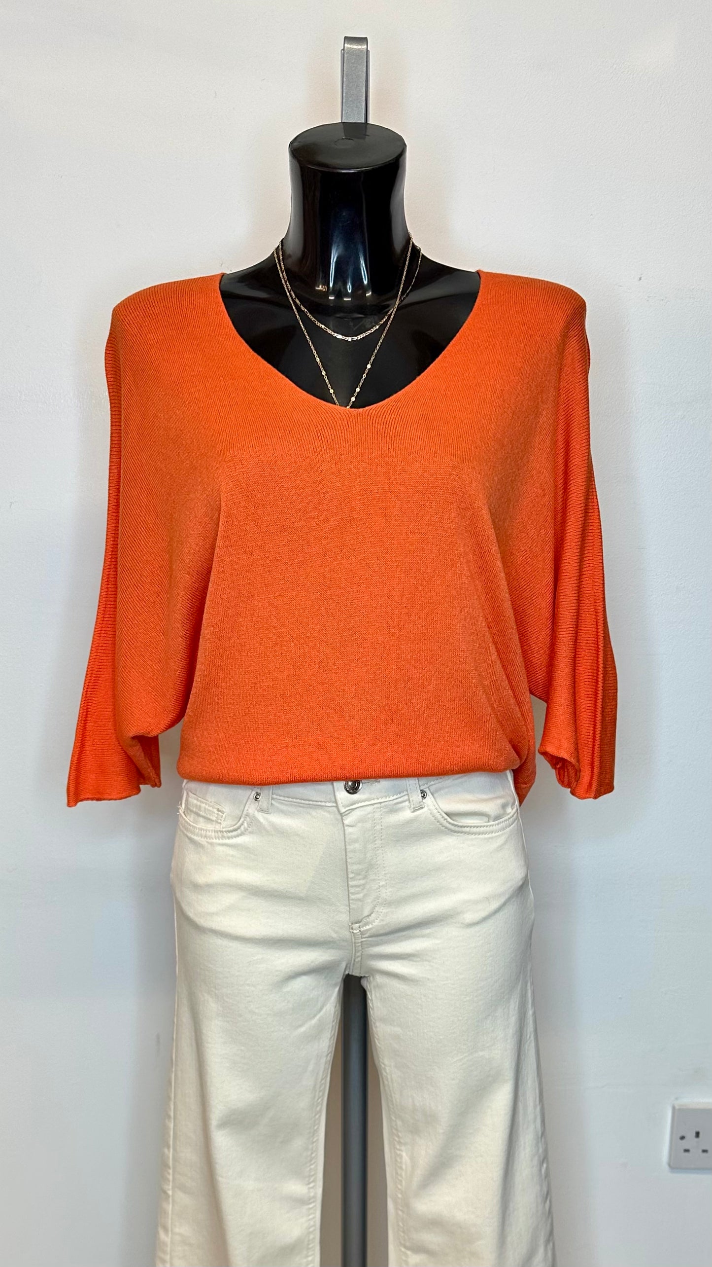Orange Fine Knit Top