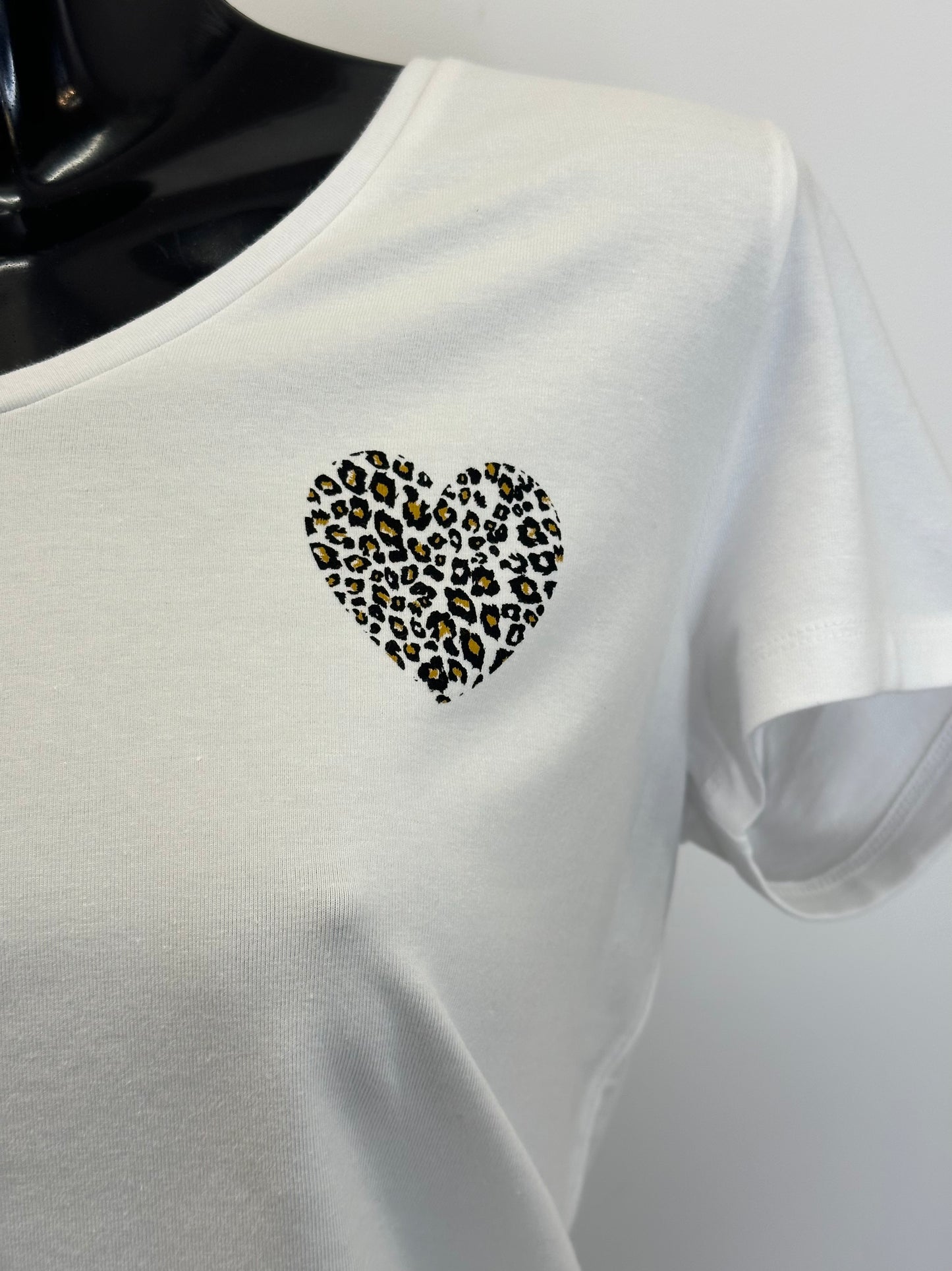 Animal print heart T-shirt