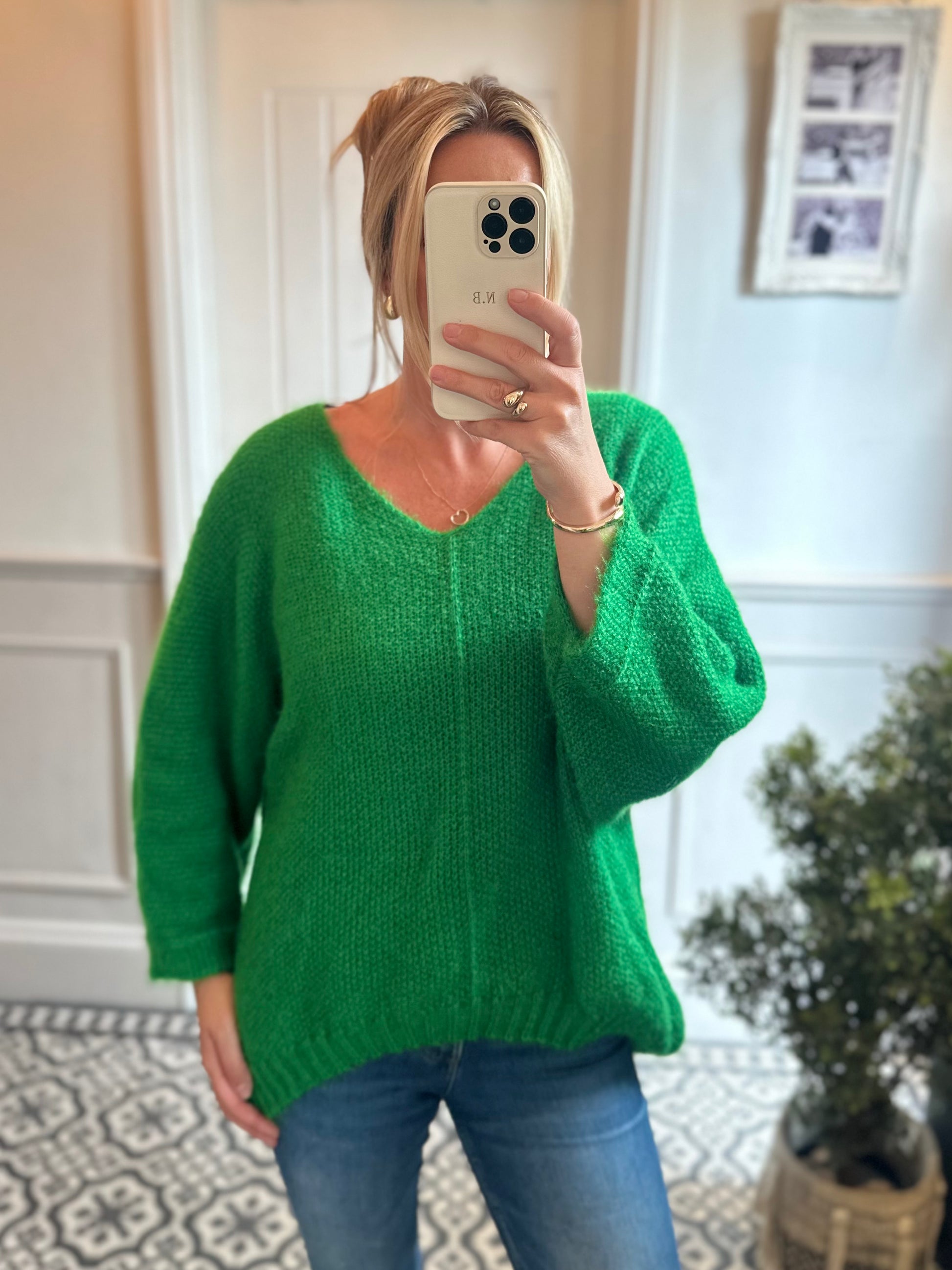 Green slouchy sweater online