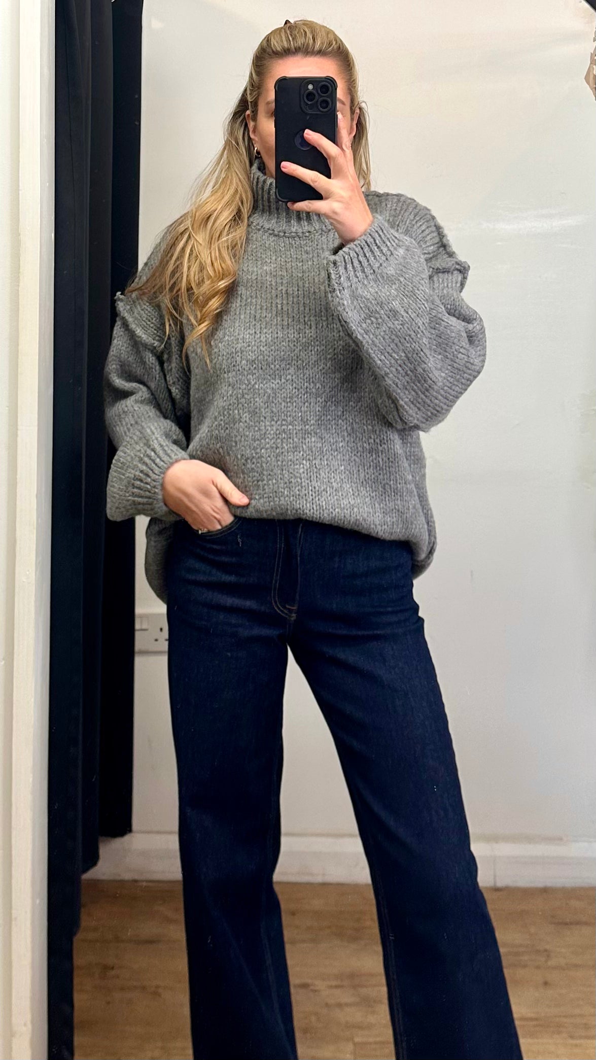 Grey chunky knit jumper