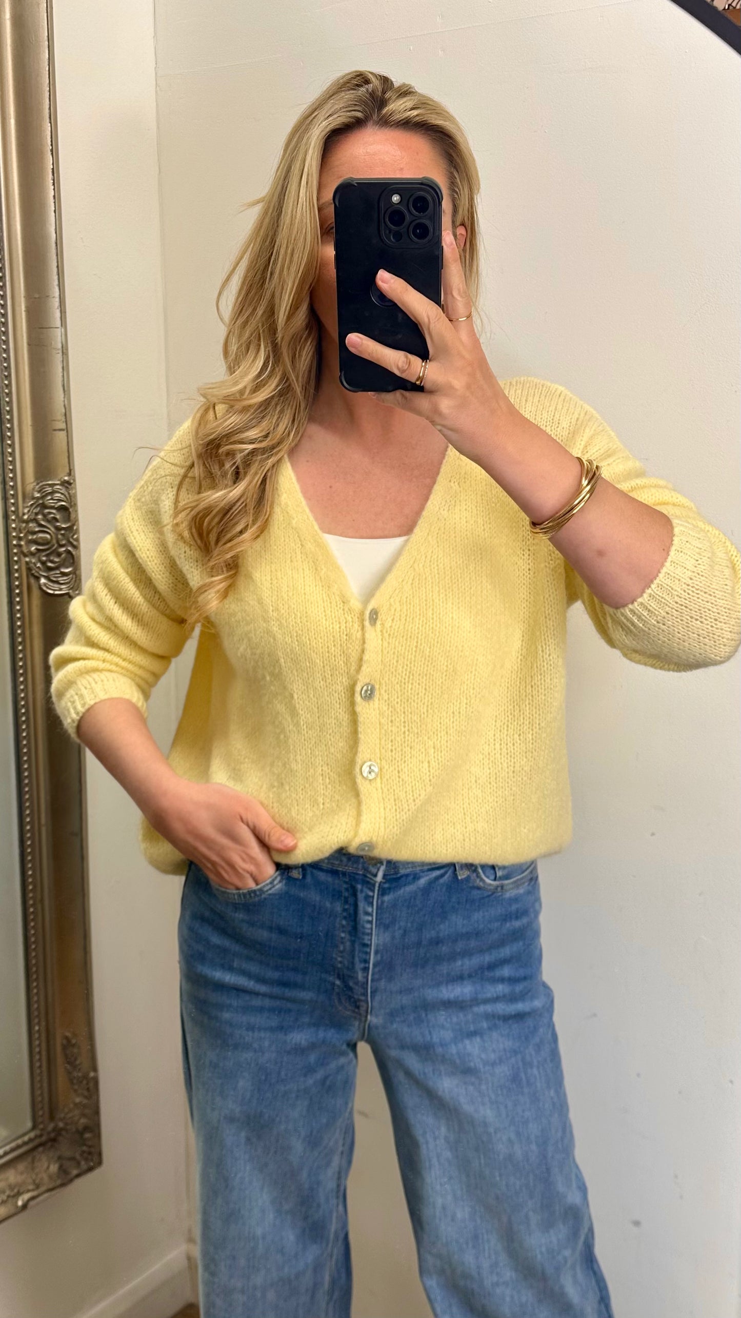 Mohair Cardigan - Yellow Colour