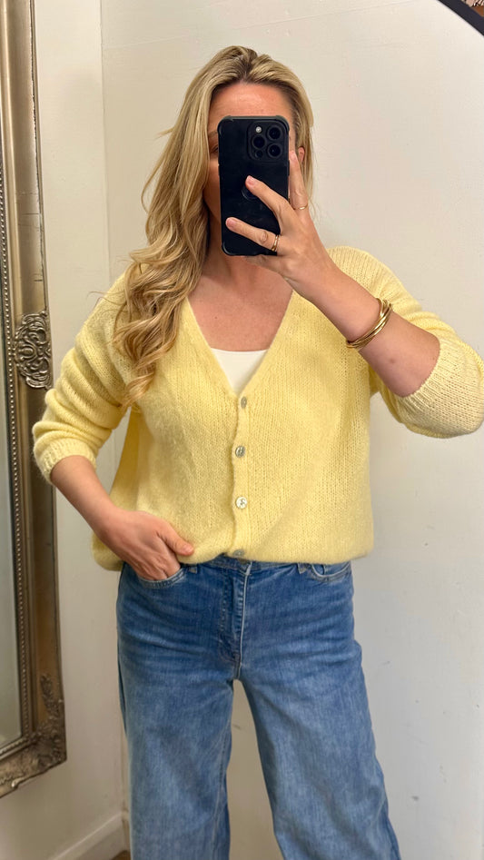 Mohair Cardigan - Yellow Colour