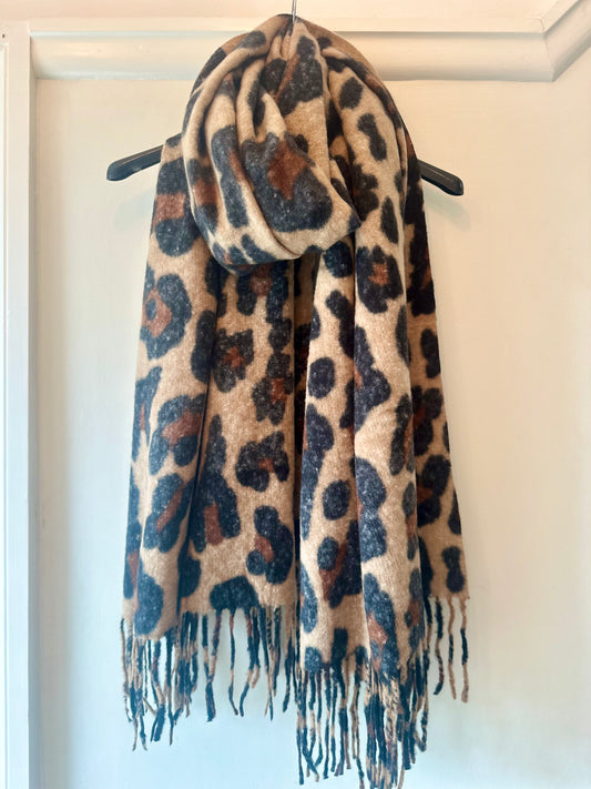 Brown Animal Print Scarf