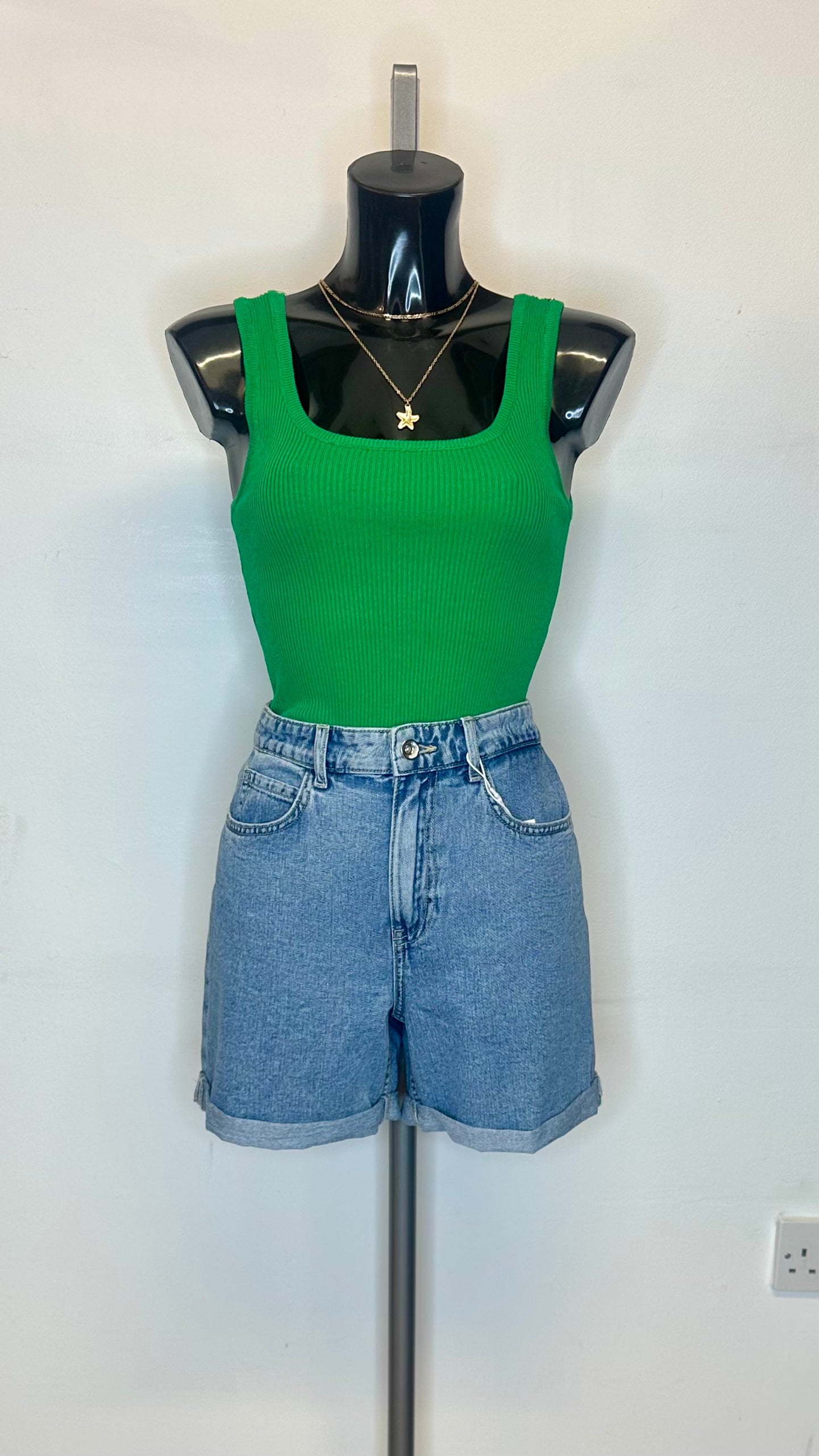 Ribbed Camisole - Green Colour