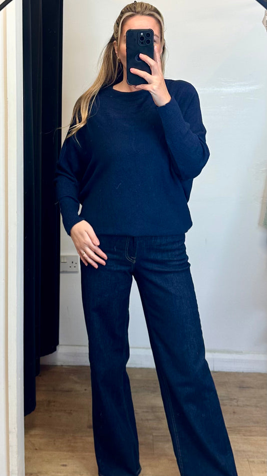 Navy batwing jumper